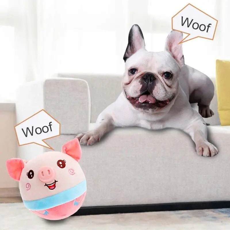 Brinquedo Interativo para Pet com Música, Vibração e Movimento - Bola Saltitante Squeaky para Cães Pequenos e Médios